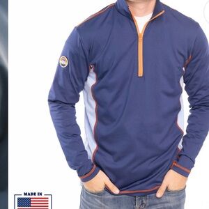 WEARS WOODY Navy Solar‎ Stretch Half Zip Pullover XXL